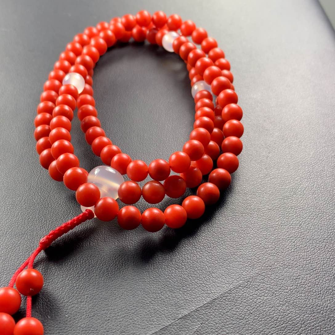 南红玛瑙未镶嵌卡6柿子红108