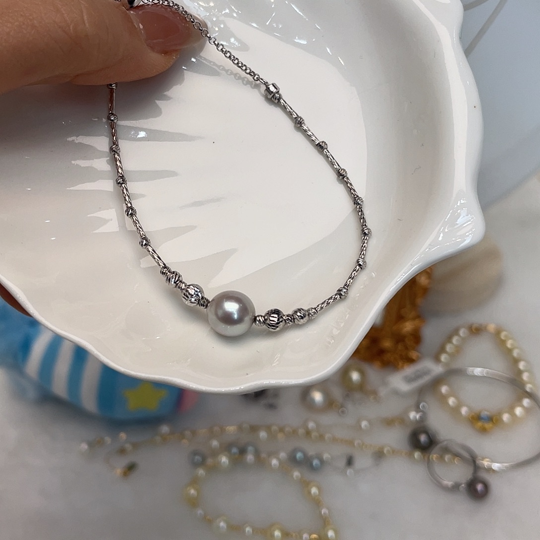 海水珍珠手绳银S925镶嵌