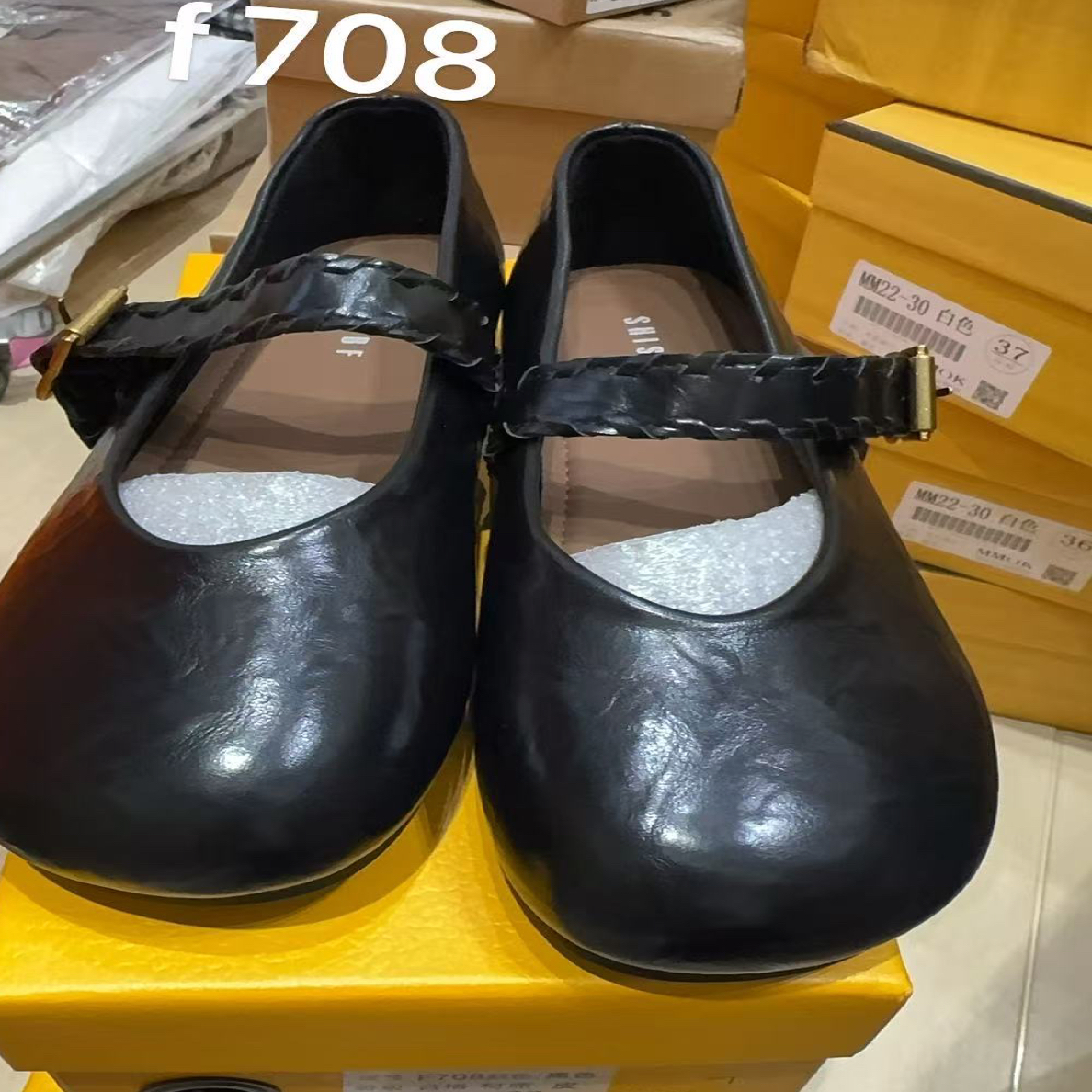 休闲风平跟玛丽珍鞋浅口胶粘薄款平底鞋粗跟单鞋秋季