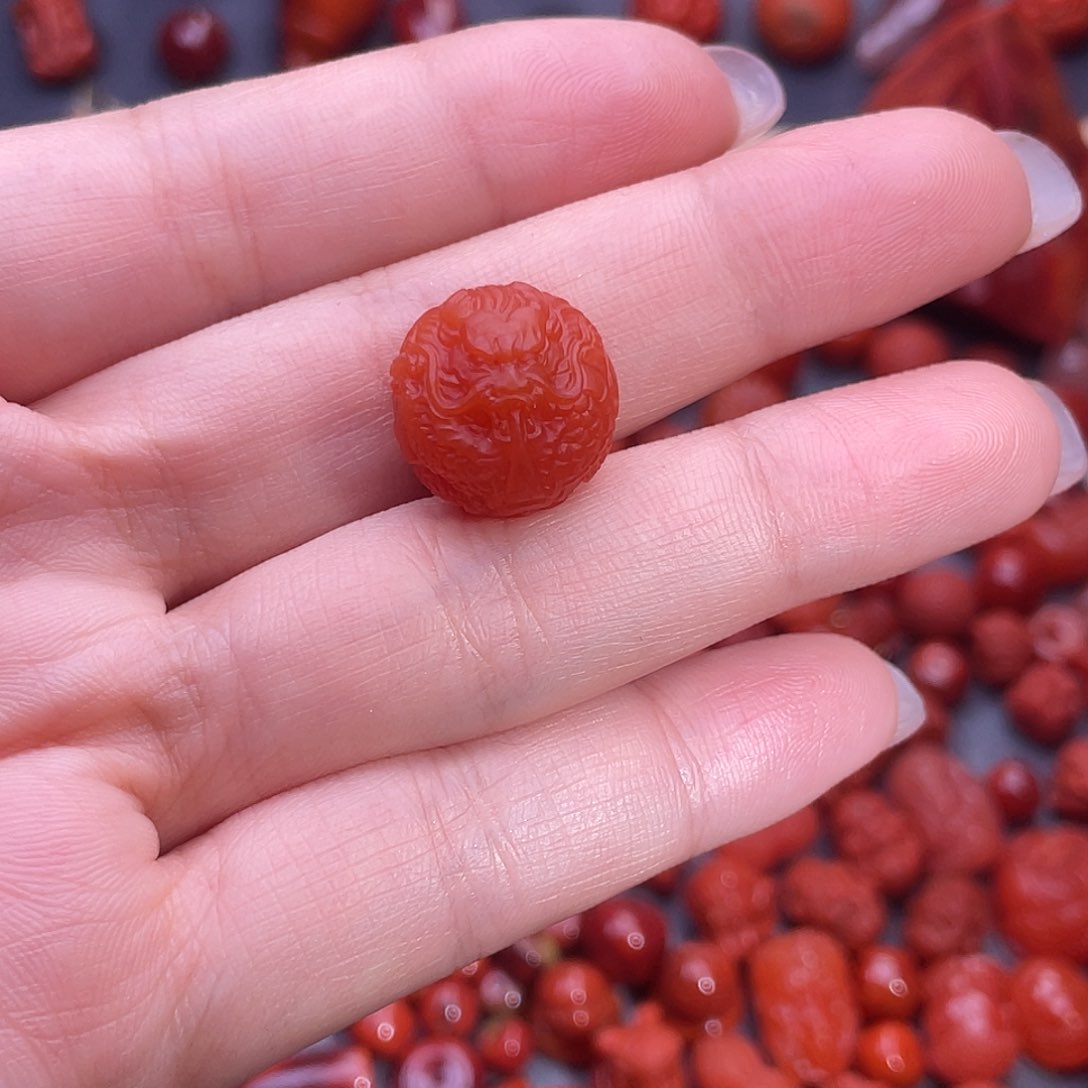 南红玛瑙精工龙珠15未镶嵌秋*