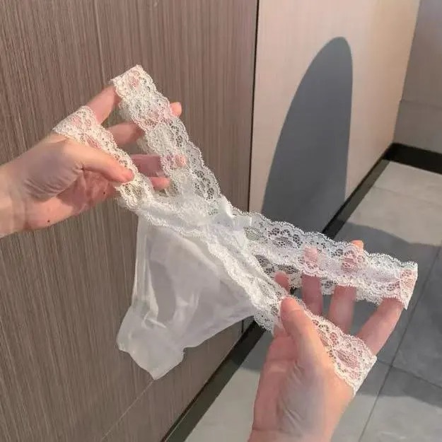 云烟交叉*新款性感镂空蕾丝女士低腰微透蝴蝶结三角裤纯欲风纯欲