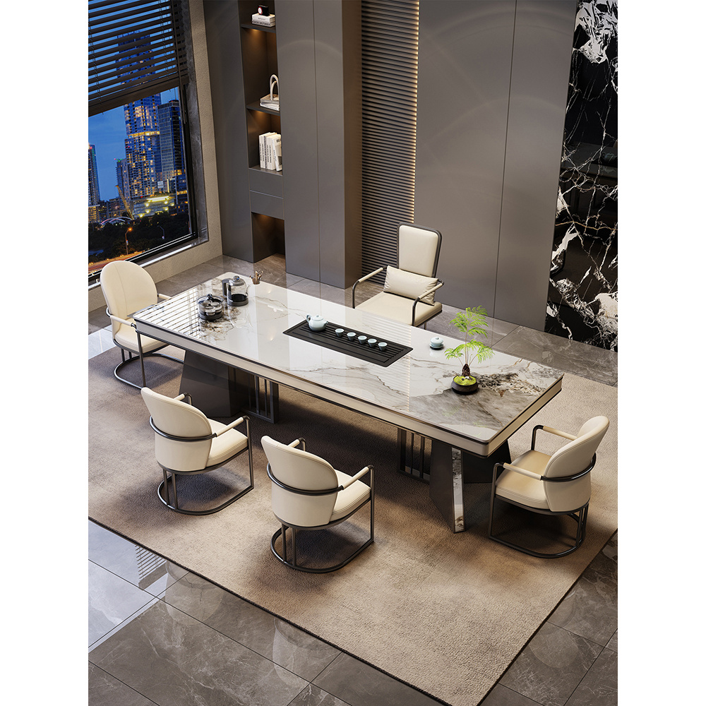 高品质奢石岩板茶桌茶台桌现代简约功夫茶台办公室茶几客厅家用