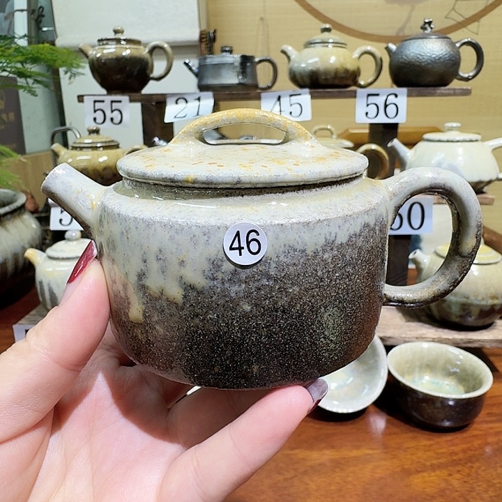 建水紫陶白泥柴烧壶微瑕