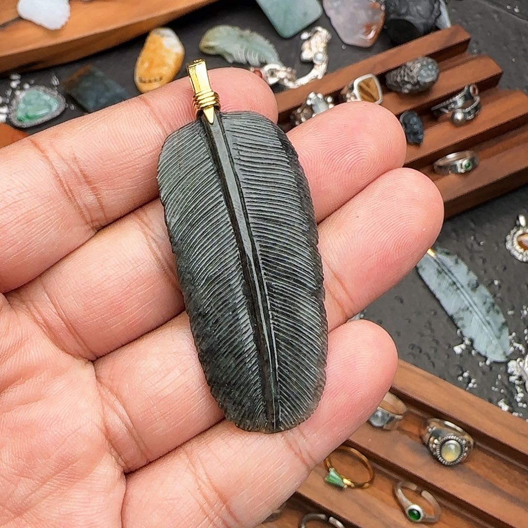 翡翠颈饰18K金镶嵌勇****么