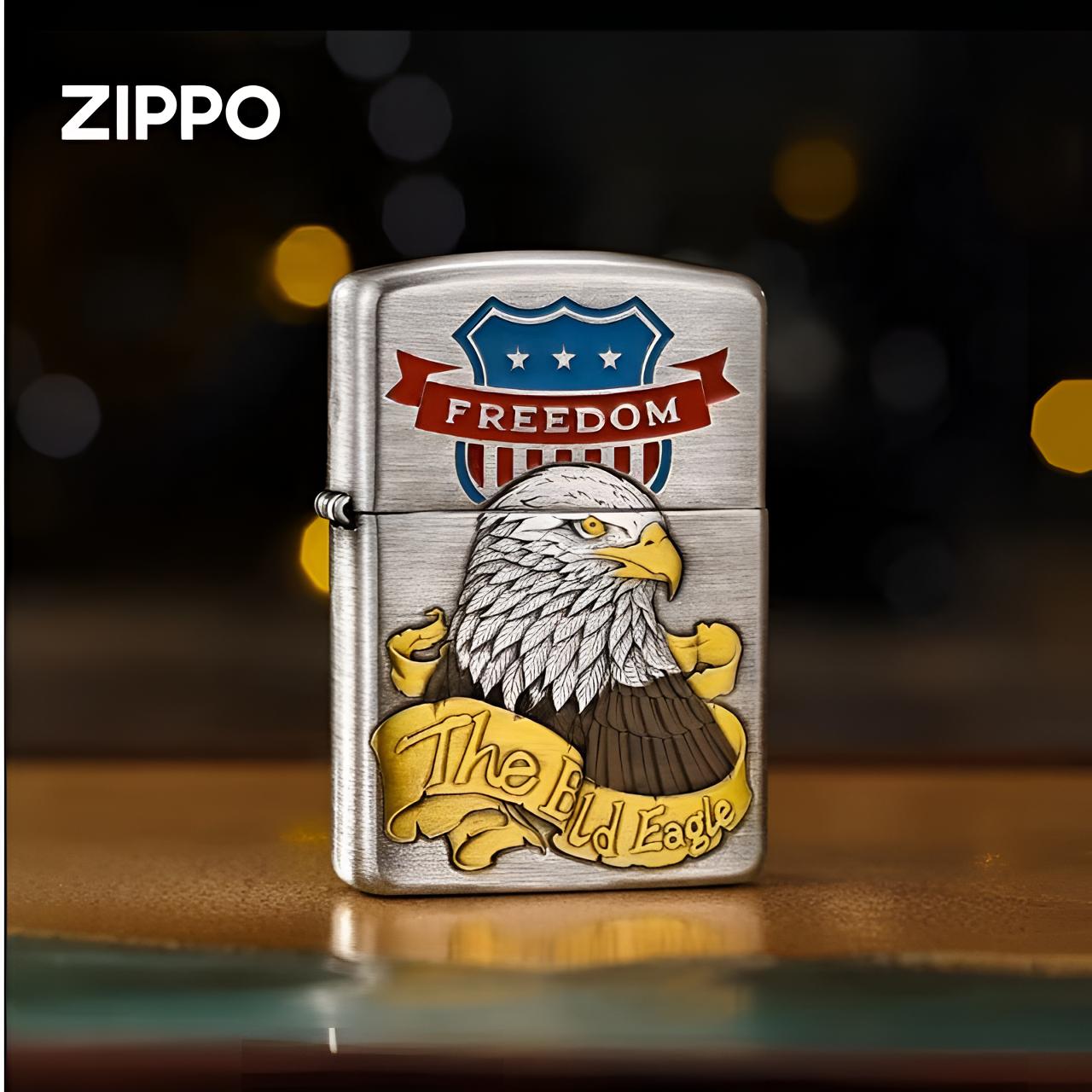 ZIPPO打火机【千语-66号公路】盔甲白头鹰原装正品防风男士父亲礼物