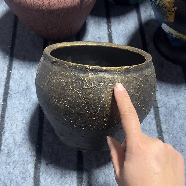 金色浅盆带孔高14口16