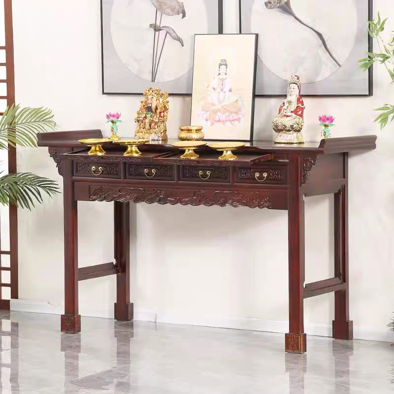 中式实木供桌佛台家用供奉台财神爷神台客厅香案条案经济型