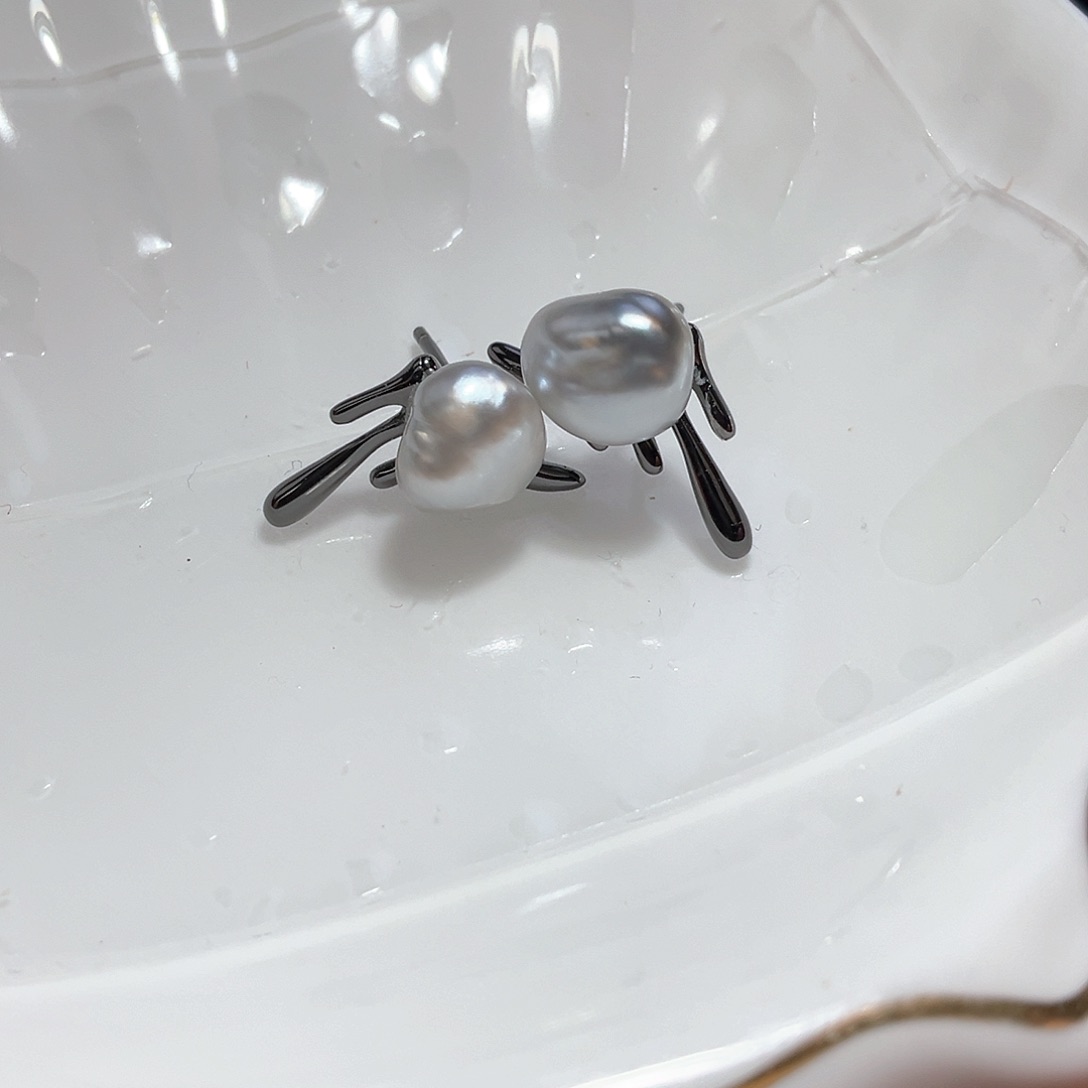 海水珍珠耳饰银S925镶嵌阿*