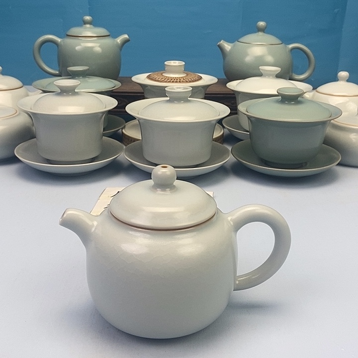 壶仿古月白龙蛋壶原矿原釉原产地