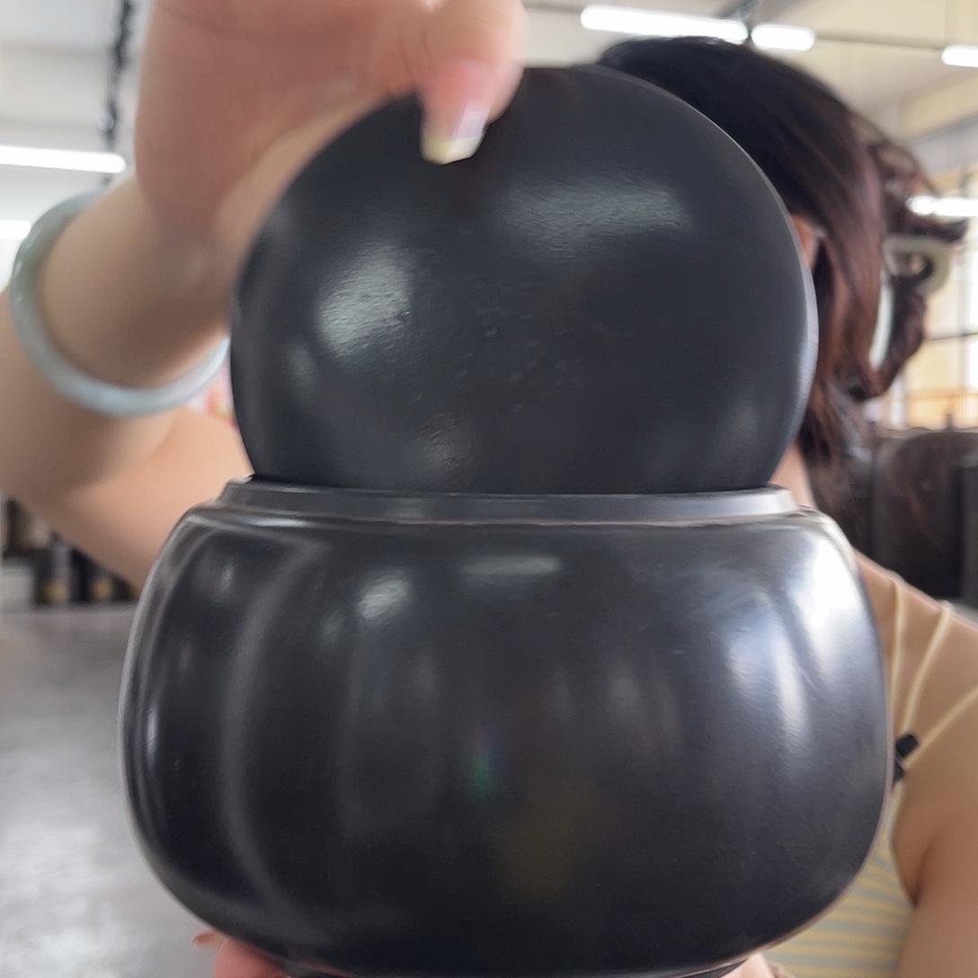 钦州坭兴陶原矿原泥茶叶罐半斤装 微瑕有气孔