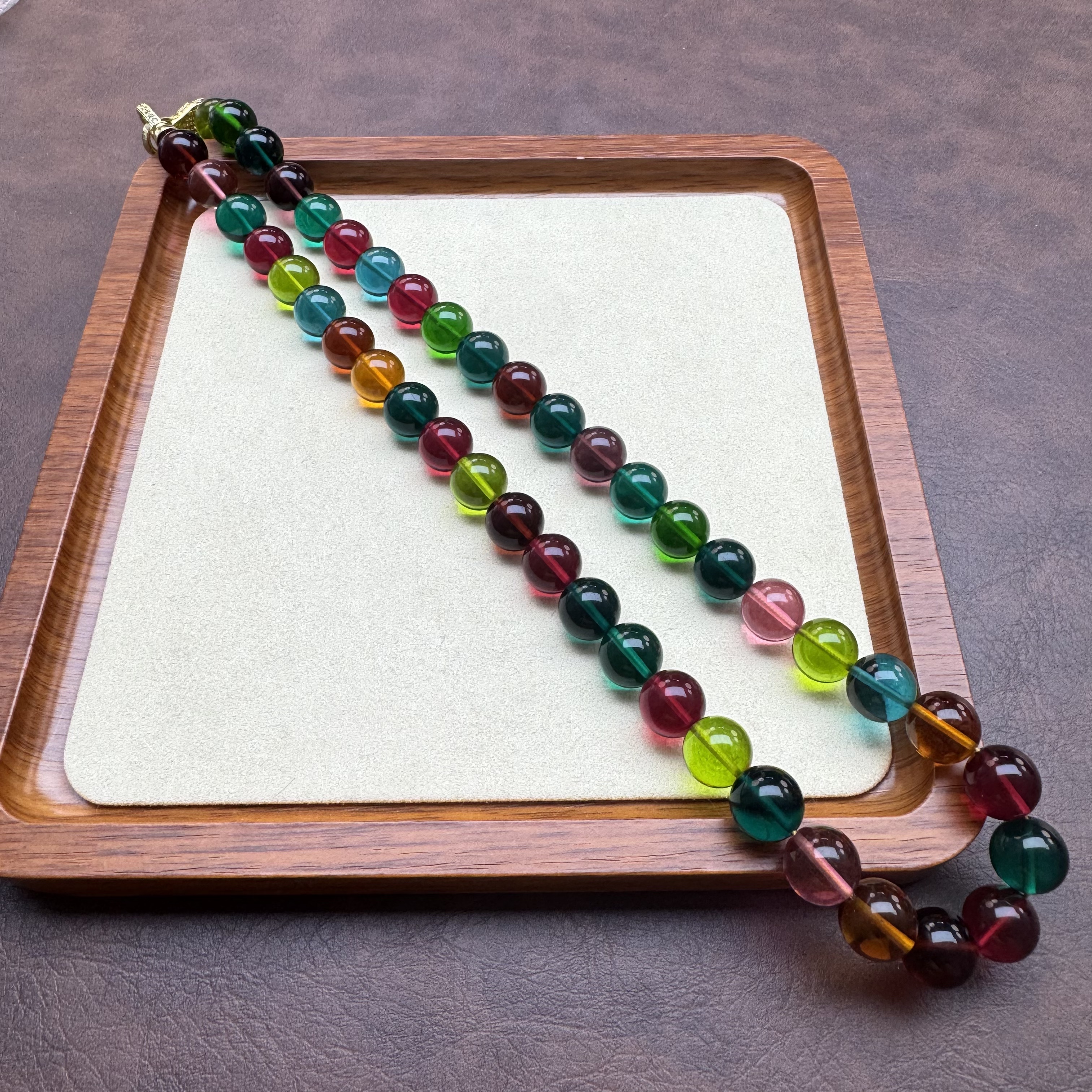 非金属珐琅项链 五彩 1.2mi圆珠项链 S116