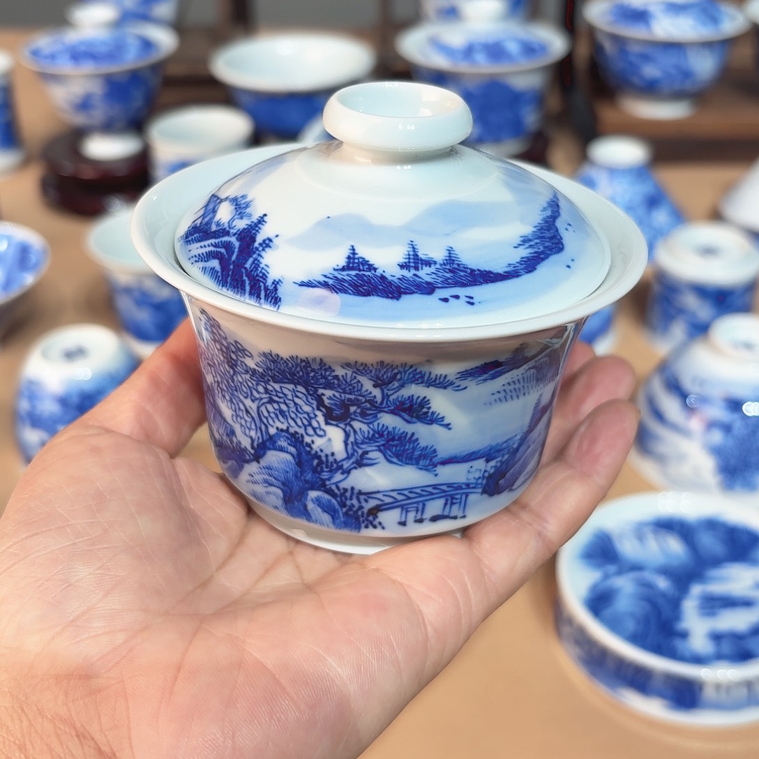 景德镇纯手绘盖碗微瑕福利