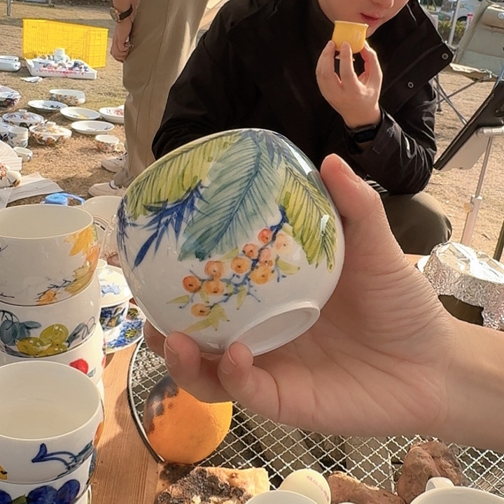 陶瓷景德镇陶瓷手工手绘作品大蛋蛋杯