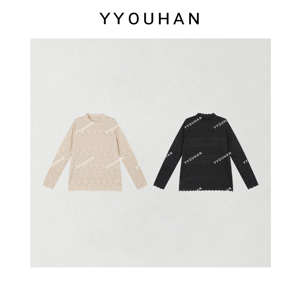 月月 2025冬款百搭蕾丝拼接竖条纹显瘦雪尼尔绒上衣 2511C7915