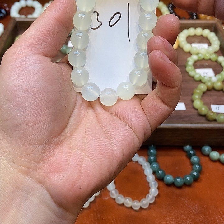 蛇纹石玉合金手链