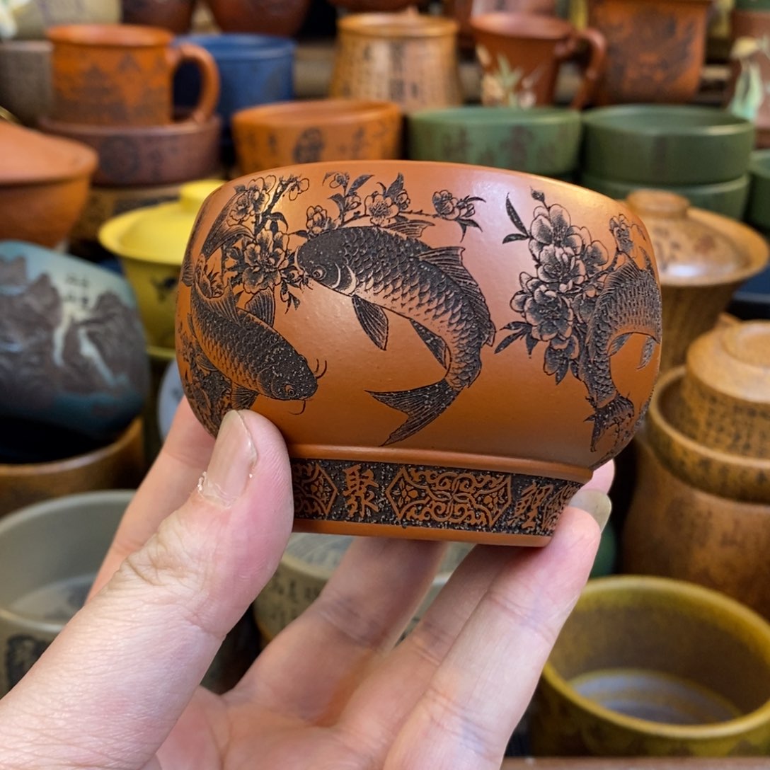 紫砂杯子宜兴全手工紫砂杯