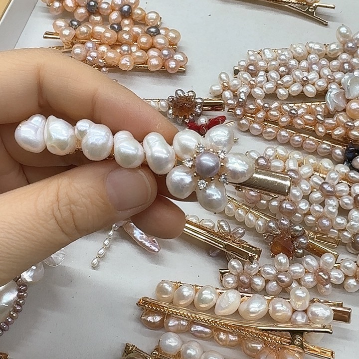 淡水珍珠发饰银S925镶嵌L****?