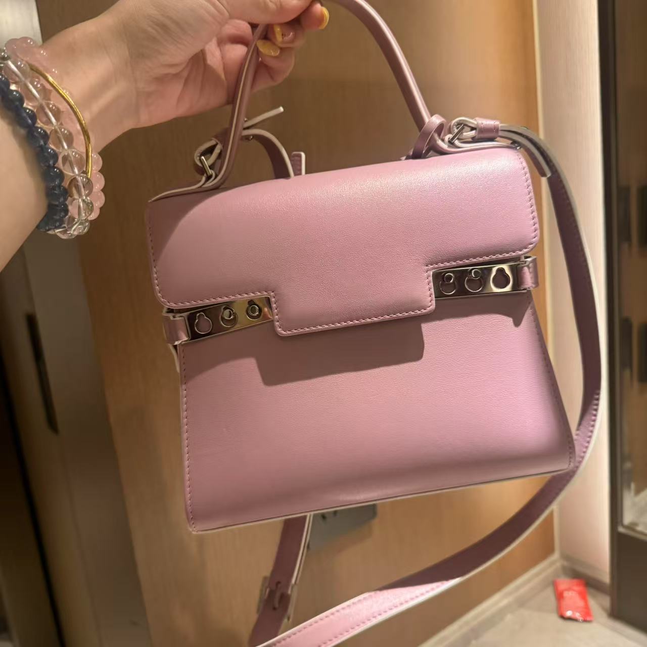95新 Delvaux/德尔沃 德尔沃 粉色手提/二奢包包