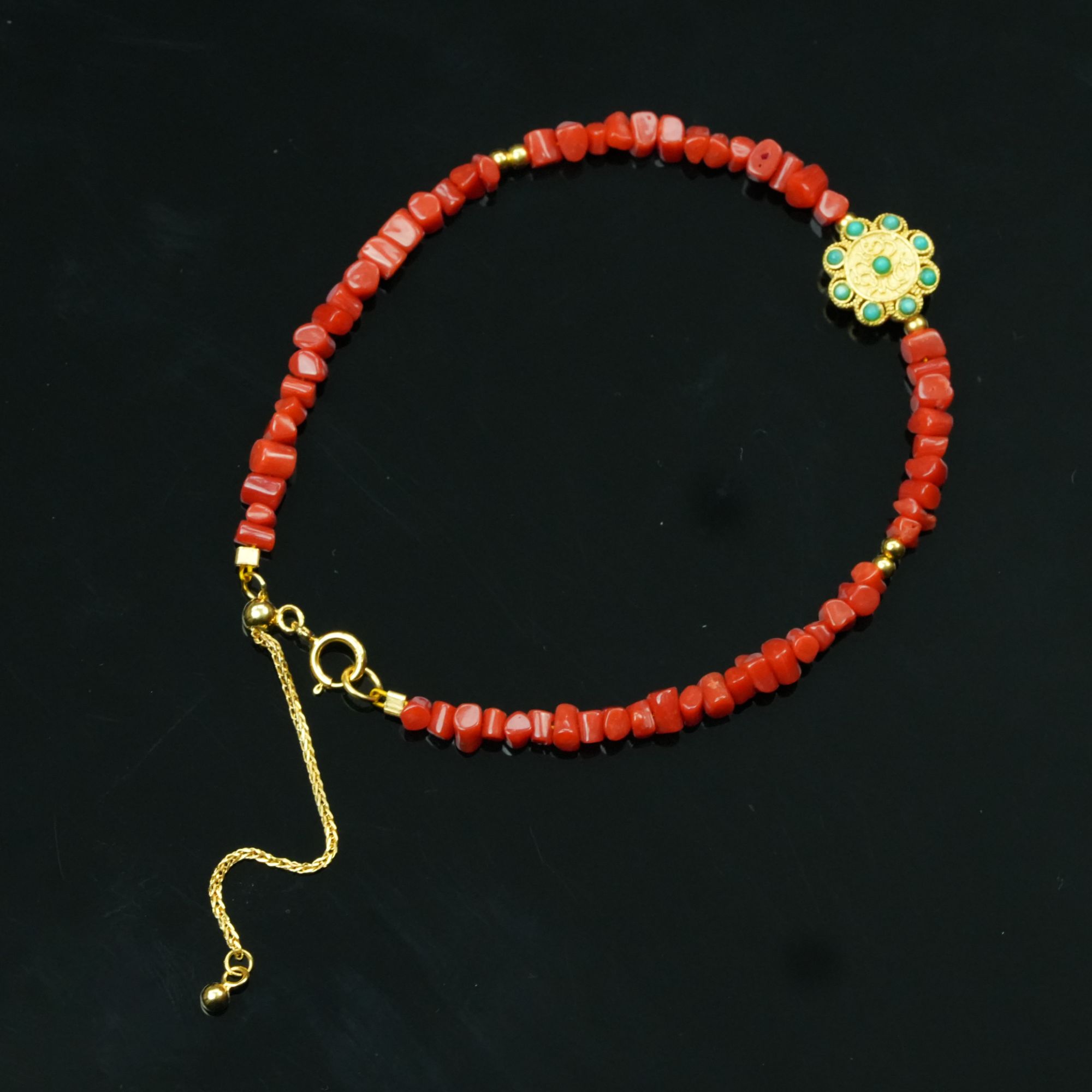 2-3mm+沙丁红珊瑚设计款手链单圈手串素雅叠戴百搭多样性发其一件