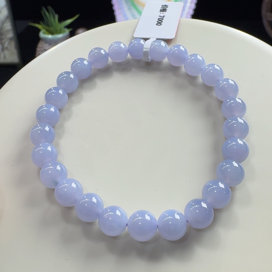 未镶嵌手链翡翠冰胶香芋紫单圈7mm