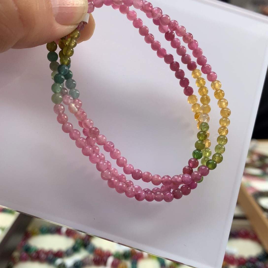 未镶嵌手链碧玺3.7左右