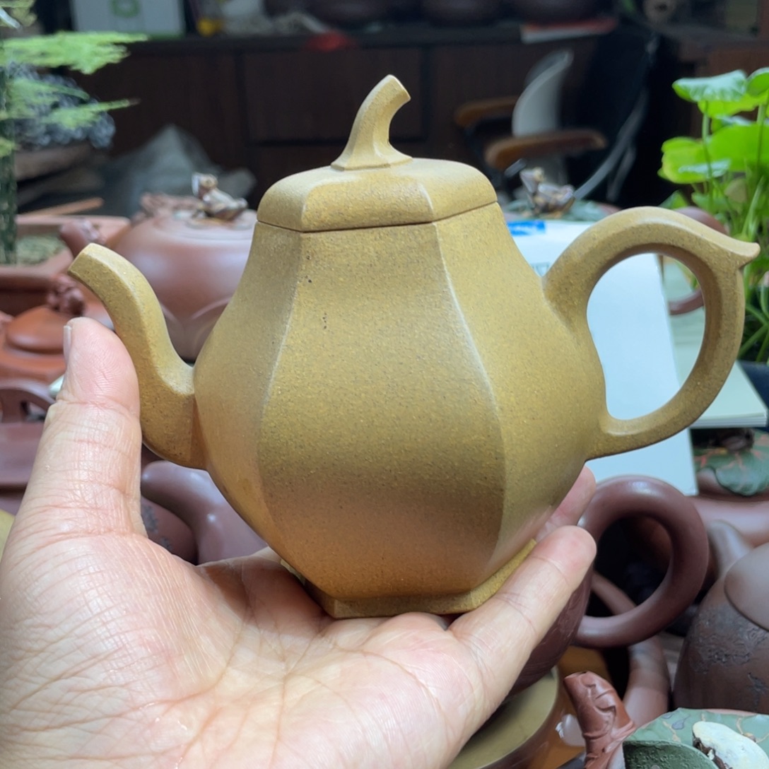 茶壶紫砂六方梨老段泥320毫升