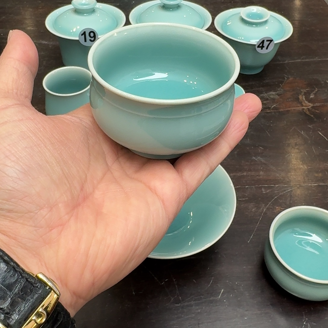 龙泉窑青瓷南宋老釉福利主人杯