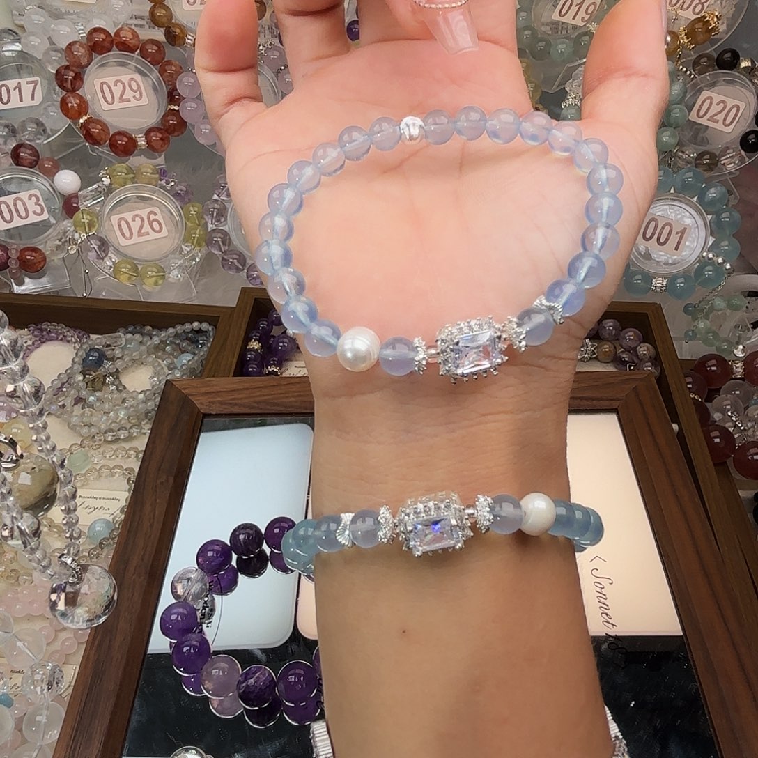 银S925镶嵌手链水晶999999