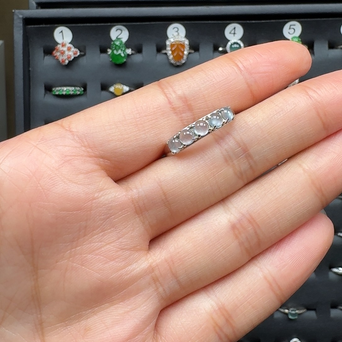 翡翠银S925镶嵌戒指