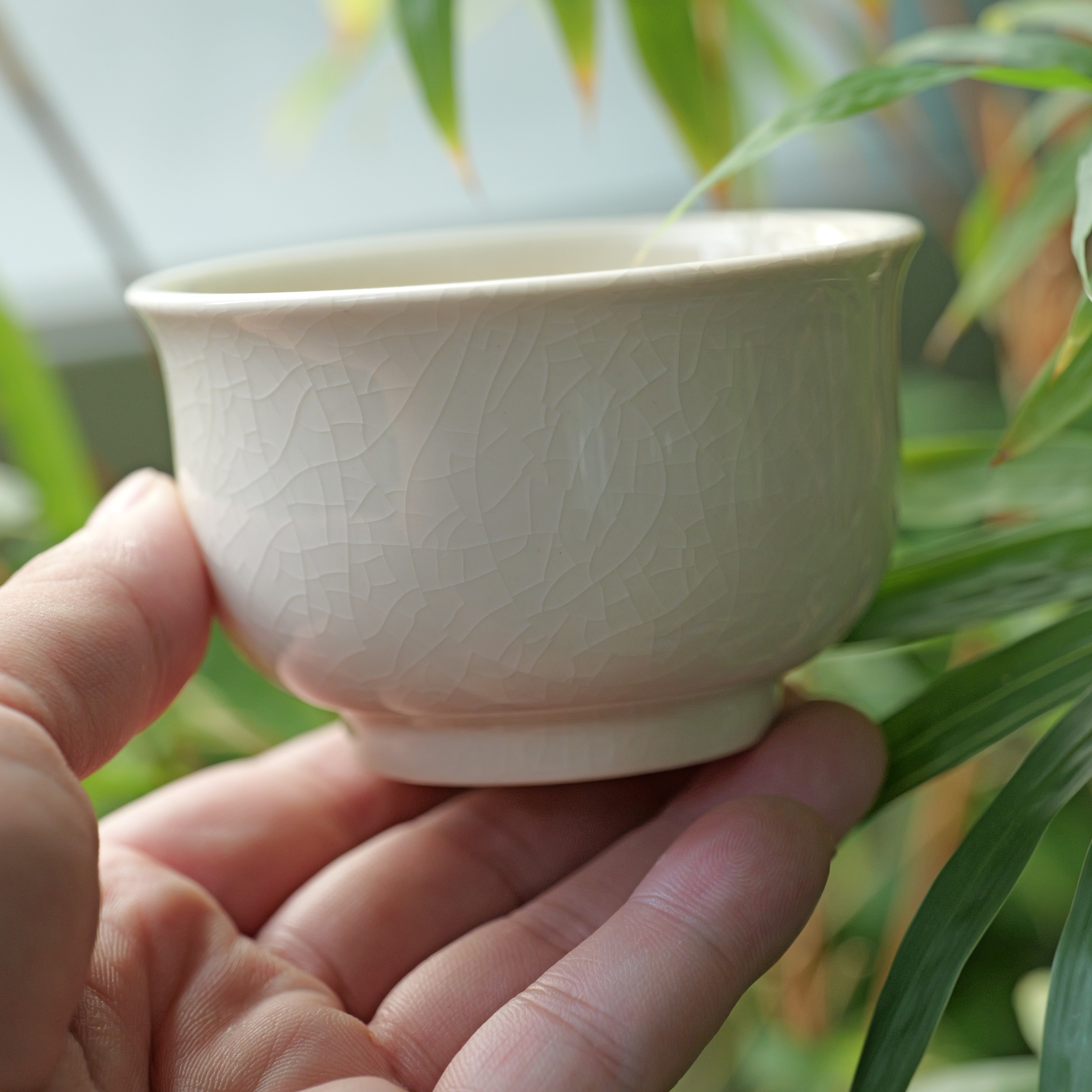 【如意杯】150cc漳州窑米黄釉开片工夫茶具茶杯