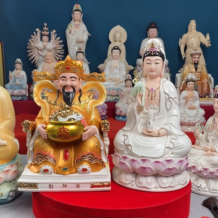 摆件14寸观音12寸财神1399