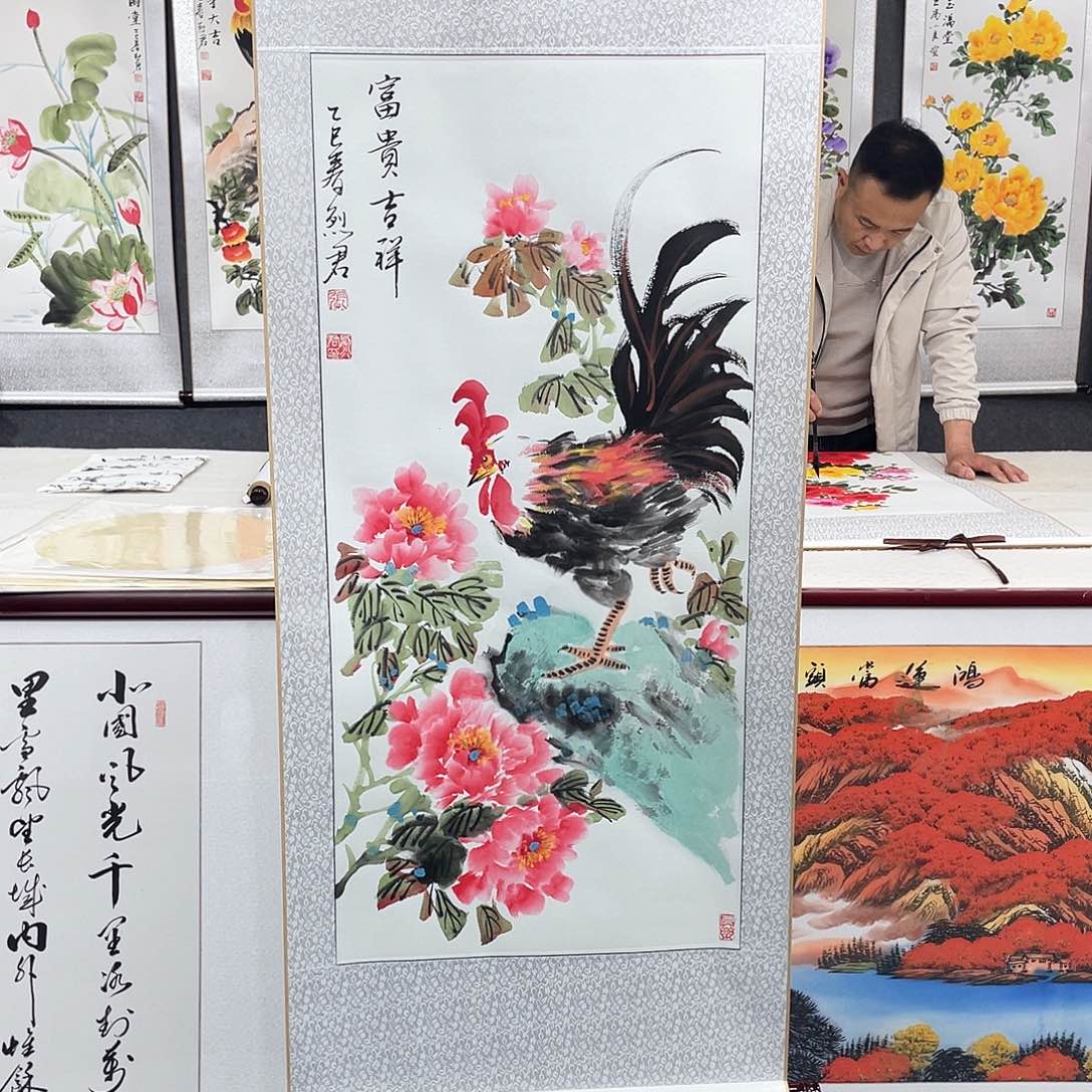国画荆****材手绘作品手绘作品