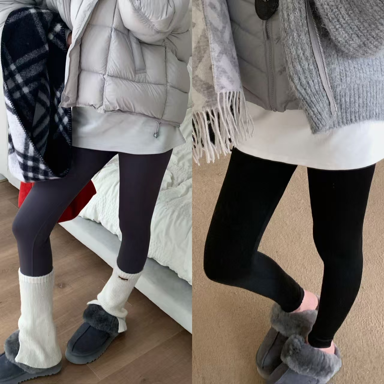 【赵小小yimao】高腰厚款长裤女打底裤拉链排扣鲨鱼裤