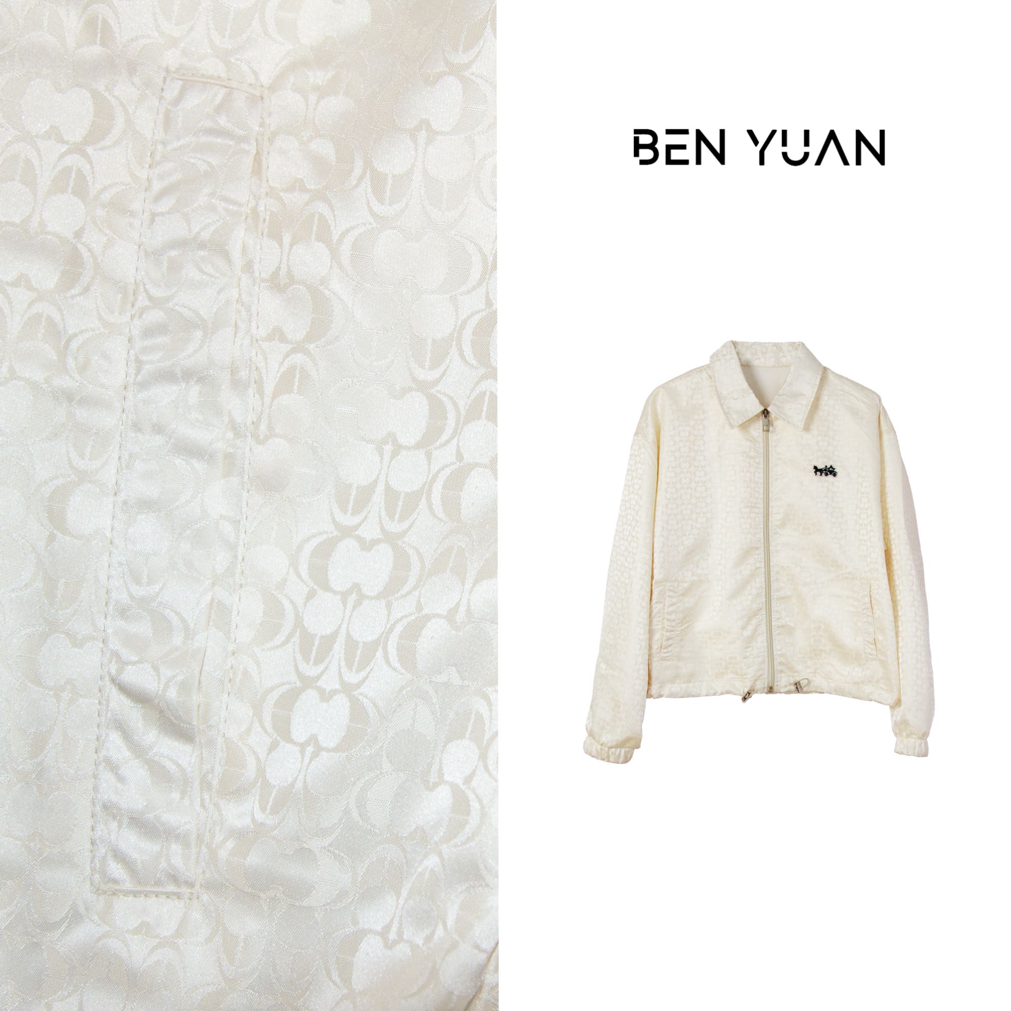 本原&BEN YUAN【白色印花外套】休闲白搭印花外套-BH033