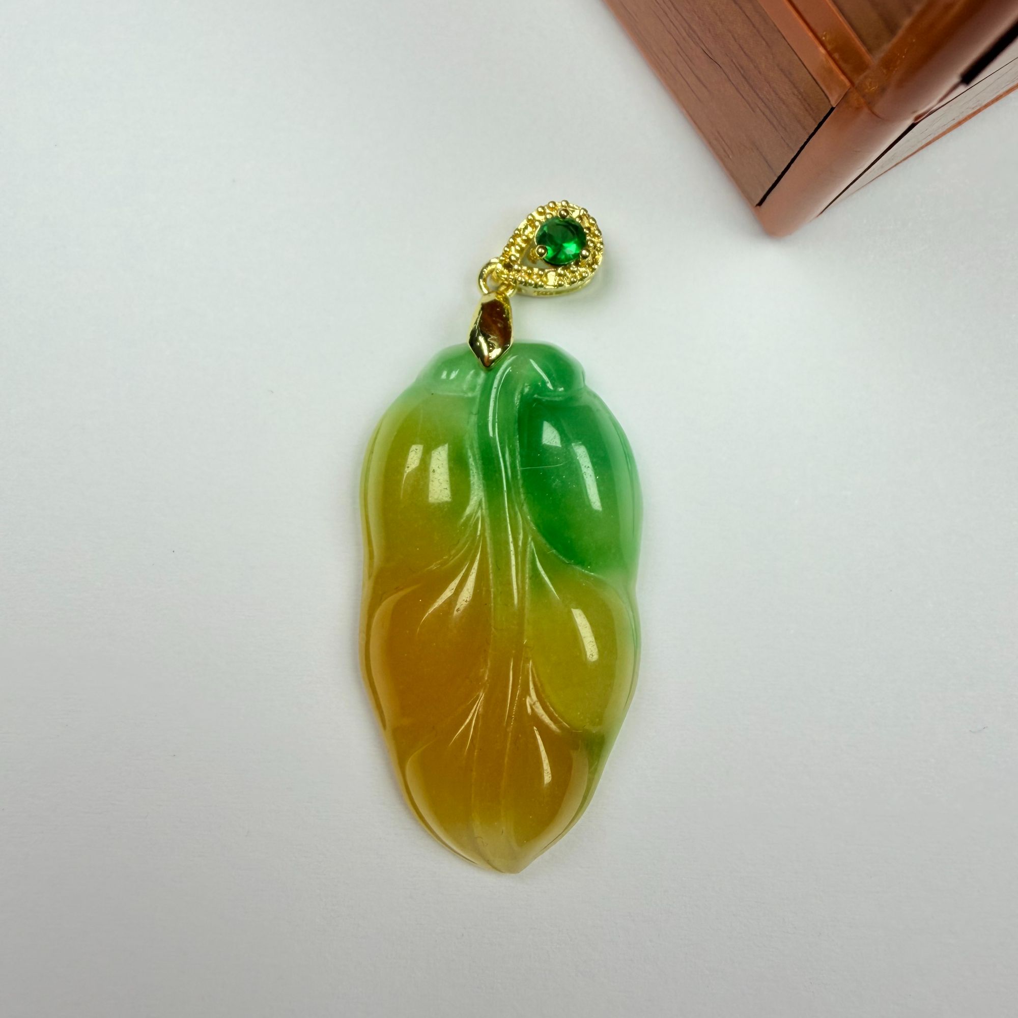 漂亮气质z286黄绿叶子吊坠