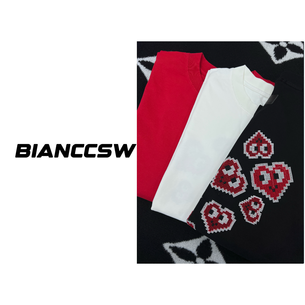 【短袖光变爱心】高品质重磅做旧短袖T