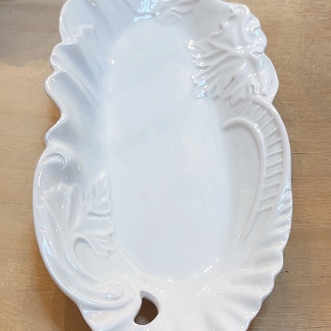 白瓷高白瓷30厘米长盘子