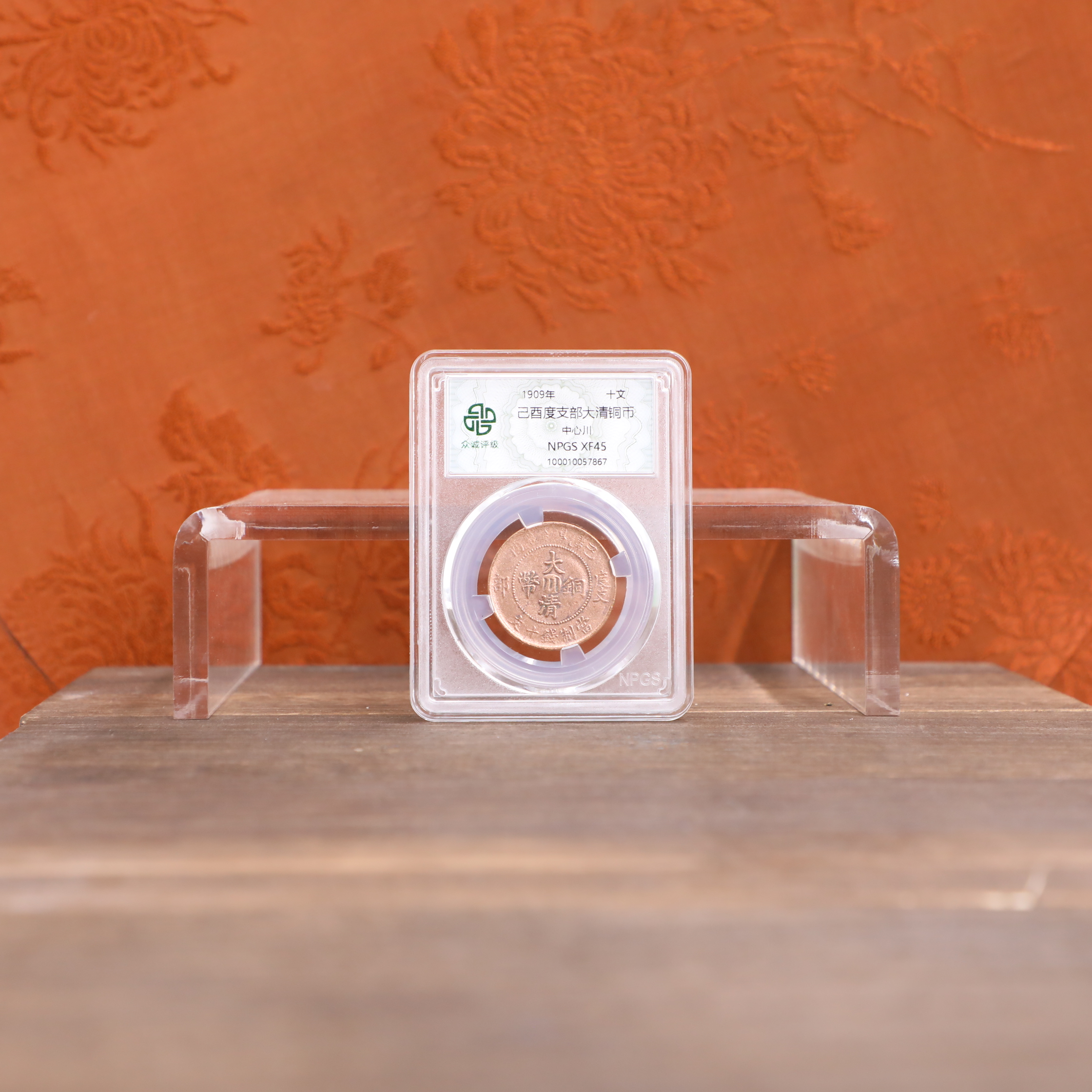 众诚评级古币/原光己酉度支部大清铜币-中心川-10文/图为样品不发