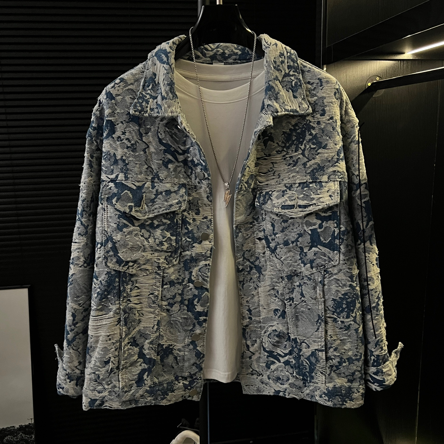 小杰-2025春季新款痞帅美式潮流复古水洗酷宽松百搭帅气牛仔外套