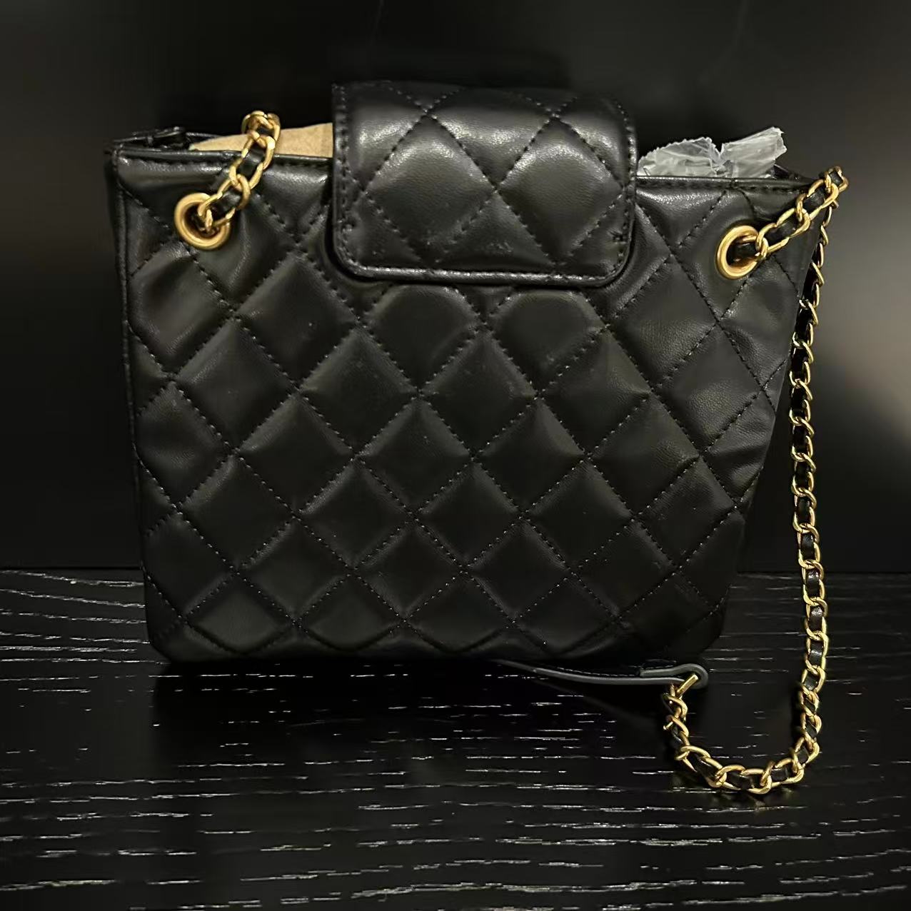 COCO DICV2025新款高端定制时尚女包 方翻盖大眼 黑色 80701