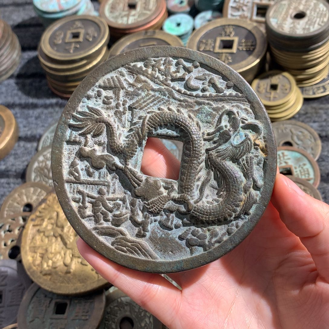 铜花钱手工翻砂铸造现代工艺品