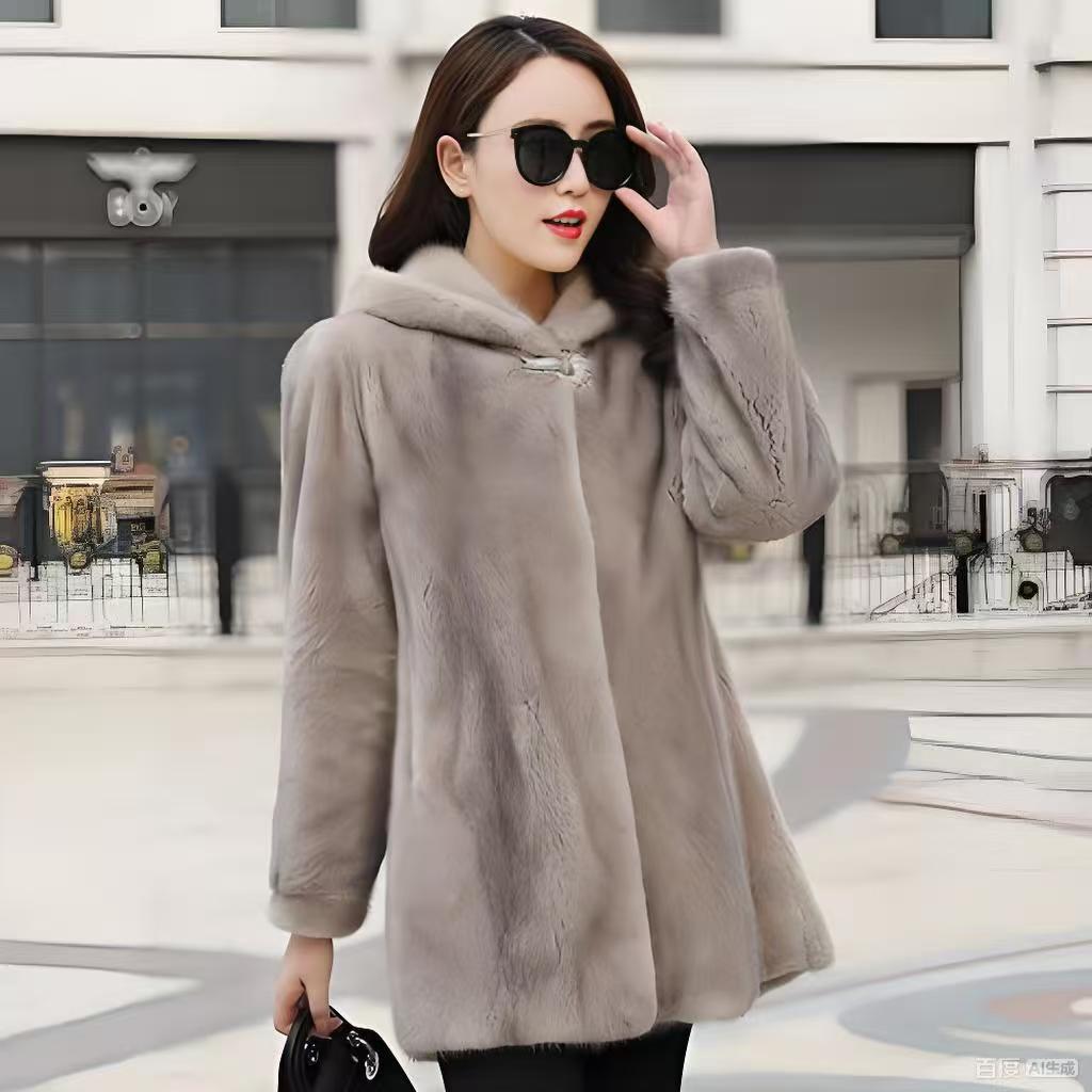 1号链接  海宁  冬季保暖宽松貂皮外套