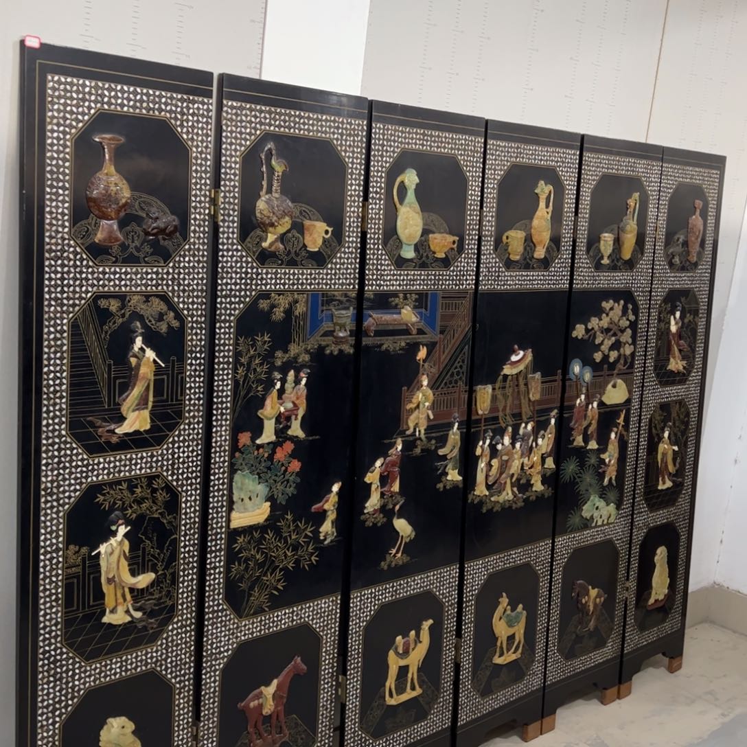 绘画屏风框画茶空间设计