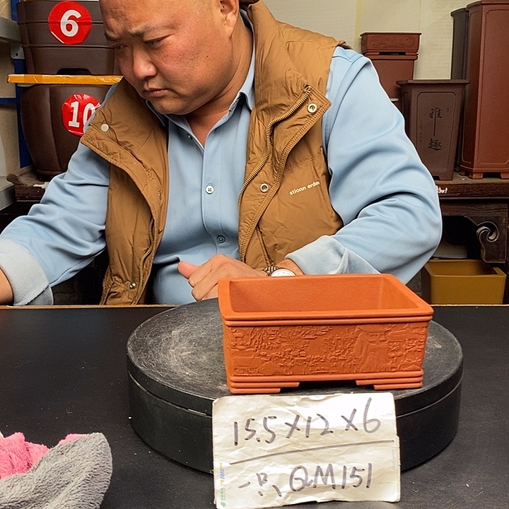 紫砂花盆货号一只QM151