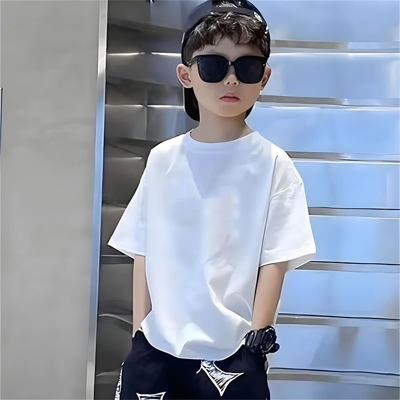 买一送一 工厂直销 短袖/重磅新疆长绒袖纯色t恤男童女童纯棉t