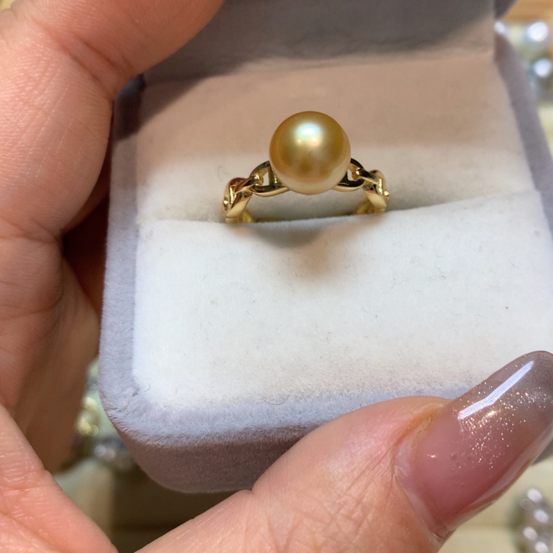 海水珍珠戒指银S925镶嵌