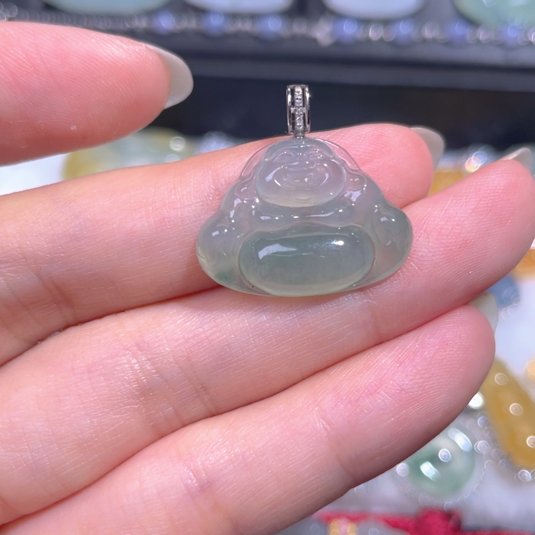 颈饰18K金镶嵌翡翠翡翠