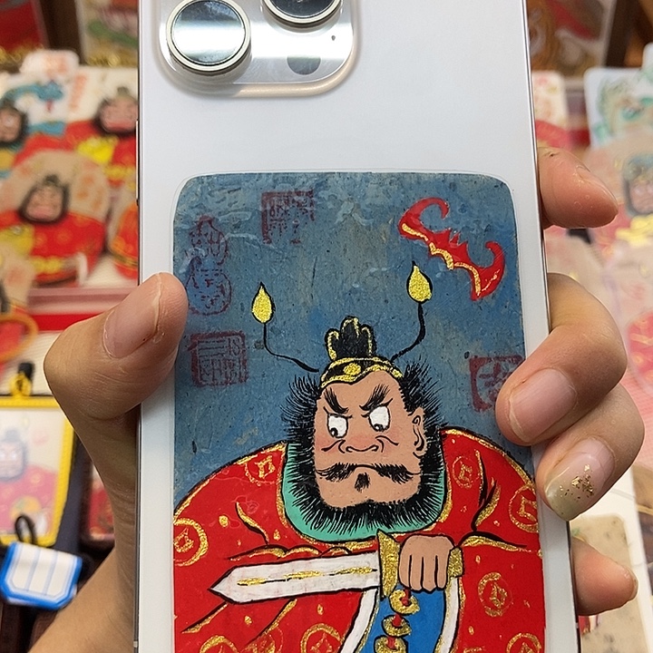 吊坠孤品朱砂奎爷背贴长方形避避挡挡
