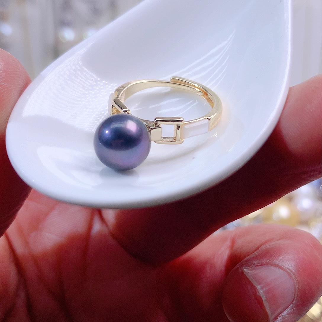 淡水珍珠戒指合金
