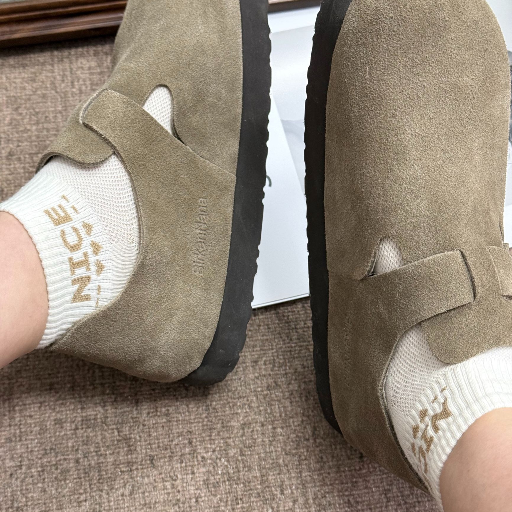 德国出口原单重工头层厚牛皮勃肯厚底全包